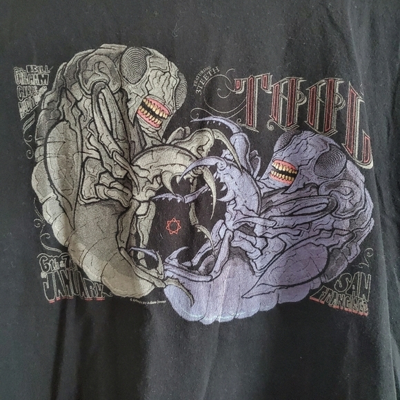 TOOL Mens Concert Black T-shirt San Francisco Jan. 6-7 Adam Jones Bugs Art Sz M - Picture 2 of 6